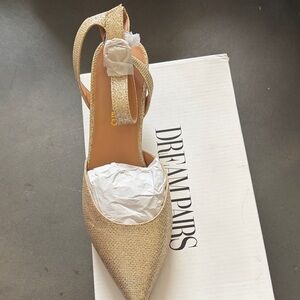 Dream Pairs Glittering Gold Slingback Heels